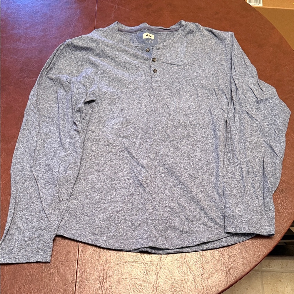 Joseph Abboud Heathered Blue Long Sleeve Henley